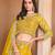 Yellow Organza Embroidered Semi Stitched Lehenga Choli Size Up To 42