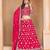 Pink Organza Embroidered Semi Stitched Lehenga Choli Size Up To 42