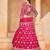 Pink Organza Embroidered Semi Stitched Lehenga Choli Size Up To 42