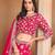 Pink Organza Embroidered Semi Stitched Lehenga Choli Size Up To 42
