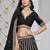 Black Net Embroidered Semi Stitched Lehenga Choli Size Up To 42