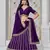 Violet Net Embroidered Semi Stitched Lehenga Choli Size Up To 42