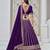 Violet Net Embroidered Semi Stitched Lehenga Choli Size Up To 42