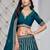 Green Net Embroidered Semi Stitched Lehenga Choli Size Up To 42