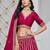 Pink Net Embroidered Semi Stitched Lehenga Choli Size Up To 42