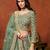 Green Net Embroidered Semi Stitched Lehenga Choli Size Up To 42