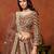 Brown Net Embroidered Semi Stitched Lehenga Choli Size Up To 42