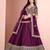 Purple Art Silk Embroidered Semi Stitched Lehenga Choli Size Up To 42