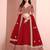 Red Art Silk Embroidered Semi Stitched Lehenga Choli Size Up To 42