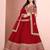 Red Art Silk Embroidered Semi Stitched Lehenga Choli Size Up To 42