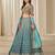 Sky Blue Art Silk Embroidered Semi Stitched Lehenga Choli Size Up To 42