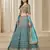 Sky Blue Art Silk Embroidered Semi Stitched Lehenga Choli Size Up To 42