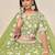 Green Organza Embroidered Semi Stitched Lehenga Choli Size Up To 42