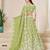 Green Organza Embroidered Semi Stitched Lehenga Choli Size Up To 42