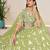 Green Organza Embroidered Semi Stitched Lehenga Choli Size Up To 42