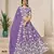 Lavender Organza Embroidered Semi Stitched Lehenga Choli Size Up To 42