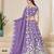 Lavender Organza Embroidered Semi Stitched Lehenga Choli Size Up To 42