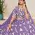 Lavender Organza Embroidered Semi Stitched Lehenga Choli Size Up To 42