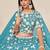 Sky Blue Organza Embroidered Semi Stitched Lehenga Choli Size Up To 42