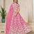 Pink Organza Embroidered Semi Stitched Lehenga Choli Size Up To 42