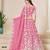 Pink Organza Embroidered Semi Stitched Lehenga Choli Size Up To 42