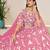 Pink Organza Embroidered Semi Stitched Lehenga Choli Size Up To 42
