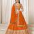 Orange Art Silk Embroidered Semi Stitched Lehenga Choli Size Up To 42