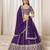 Violet Art Silk Embroidered Semi Stitched Lehenga Choli Size Up To 42
