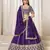 Violet Art Silk Embroidered Semi Stitched Lehenga Choli Size Up To 42