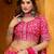 Pink Art Silk Floral Print Semi Stitched Lehenga Choli Size Up To 42