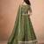 Green Organza Embroidered Semi Stitched Lehenga Choli Size Up To 42