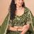 Green Organza Embroidered Semi Stitched Lehenga Choli Size Up To 42