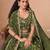 Green Organza Embroidered Semi Stitched Lehenga Choli Size Up To 42
