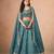 Blue Organza Embroidered Semi Stitched Lehenga Choli Size Up To 42