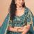 Blue Organza Embroidered Semi Stitched Lehenga Choli Size Up To 42