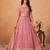 Pink Organza Embroidered Semi Stitched Lehenga Choli Size Up To 42