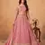 Pink Organza Embroidered Semi Stitched Lehenga Choli Size Up To 42