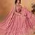 Pink Organza Embroidered Semi Stitched Lehenga Choli Size Up To 42