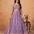 Lavender Organza Embroidered Semi Stitched Lehenga Choli Size Up To 42