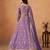 Lavender Organza Embroidered Semi Stitched Lehenga Choli Size Up To 42