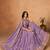 Lavender Organza Embroidered Semi Stitched Lehenga Choli Size Up To 42