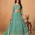 Sea Green Organza Embroidered Semi Stitched Lehenga Choli Size Up To 42