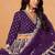 Violet Art Silk Embroidered Semi Stitched Lehenga Choli Size Up To 42