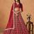 Red Art Silk Embroidered Semi Stitched Lehenga Choli Size Up To 42