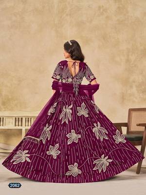 Purple Art Silk Embroidered Semi Stitched Lehenga Choli Size Up To 42 4