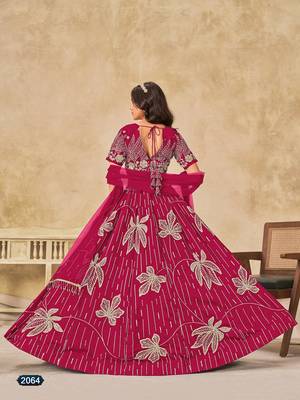 Pink Art Silk Embroidered Semi Stitched Lehenga Choli Size Up To 42 4