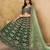 Green Art Silk Embroidered Semi Stitched Lehenga Choli Size Up To 42