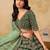 Green Art Silk Embroidered Semi Stitched Lehenga Choli Size Up To 42