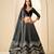 Black Velvet Embroidered Semi Stitched Lehenga Choli Size Up To 42