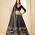 Black Velvet Embroidered Semi Stitched Lehenga Choli Size Up To 42